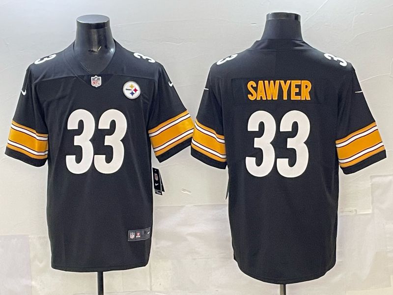 Men Pittsburgh Steelers #33 Sawyer Black Nike 2025 Limited NFL Jersey style 01